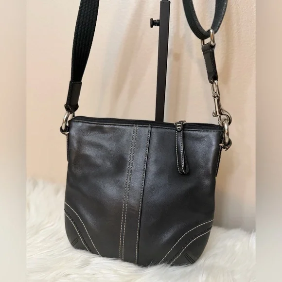 Coach Black Leather Crossbody Bag with Buckle - Picture 3 of 12